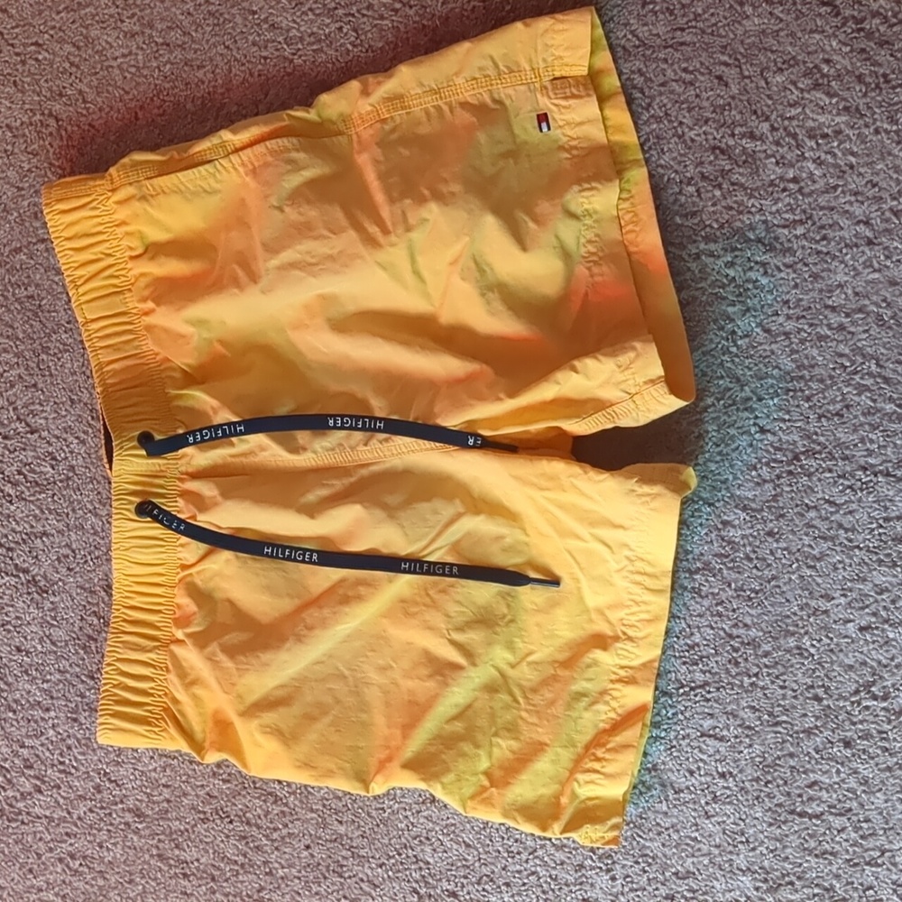Tommy Hilfiger men's yellow swimming shorts medium